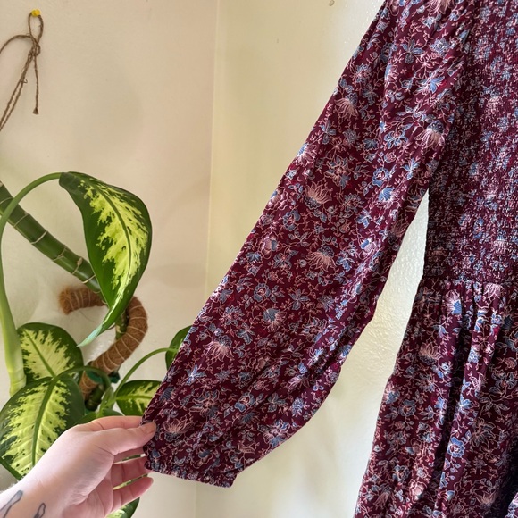 Old Navy | Floral Smocked Fit & Flare Long-Sleeve Mini Dress - Picture 5 of 9